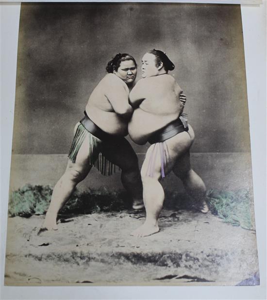 An early 20th century Japanese photograph album, 14 x 10.75in.